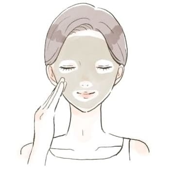 手が濡れていない状態で、適量を顔に塗り広げる。