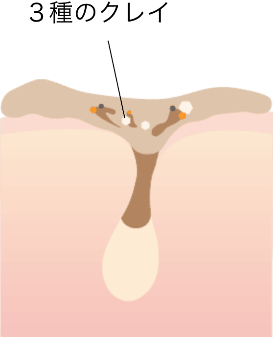 ３種のクレイで吸着